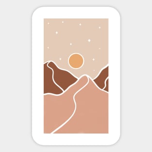 Boho Desert Landscape Minimal Earthy Tones Sticker